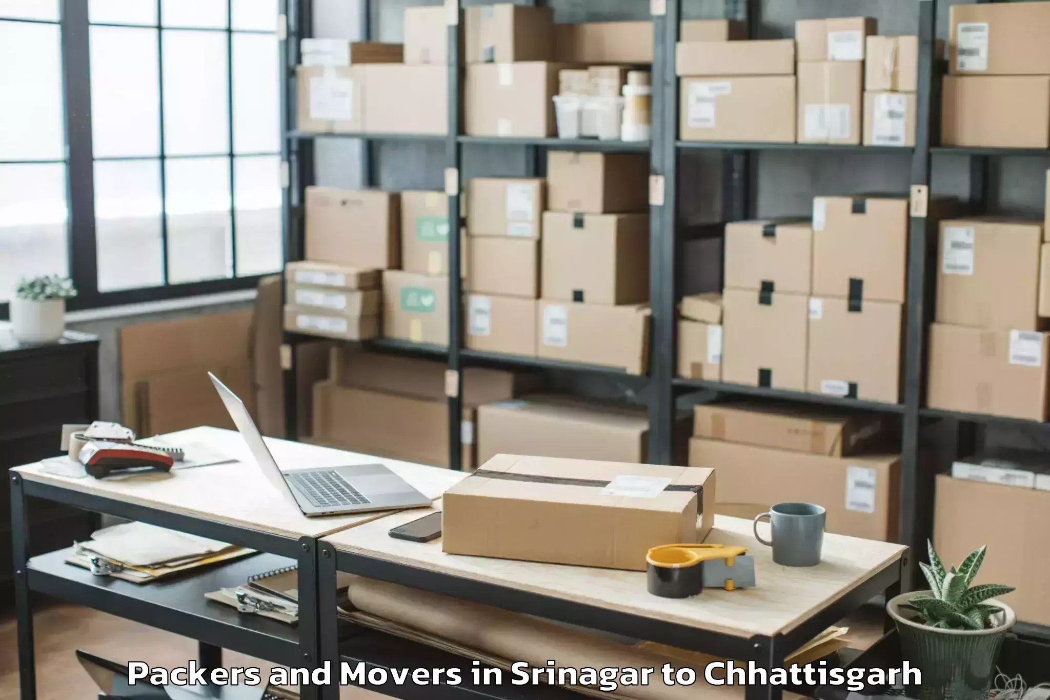 Expert Srinagar to Raipur Airport Rpr Packers And Movers